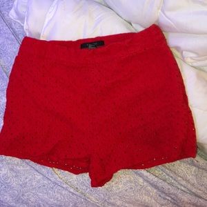 Red dotted design shorts